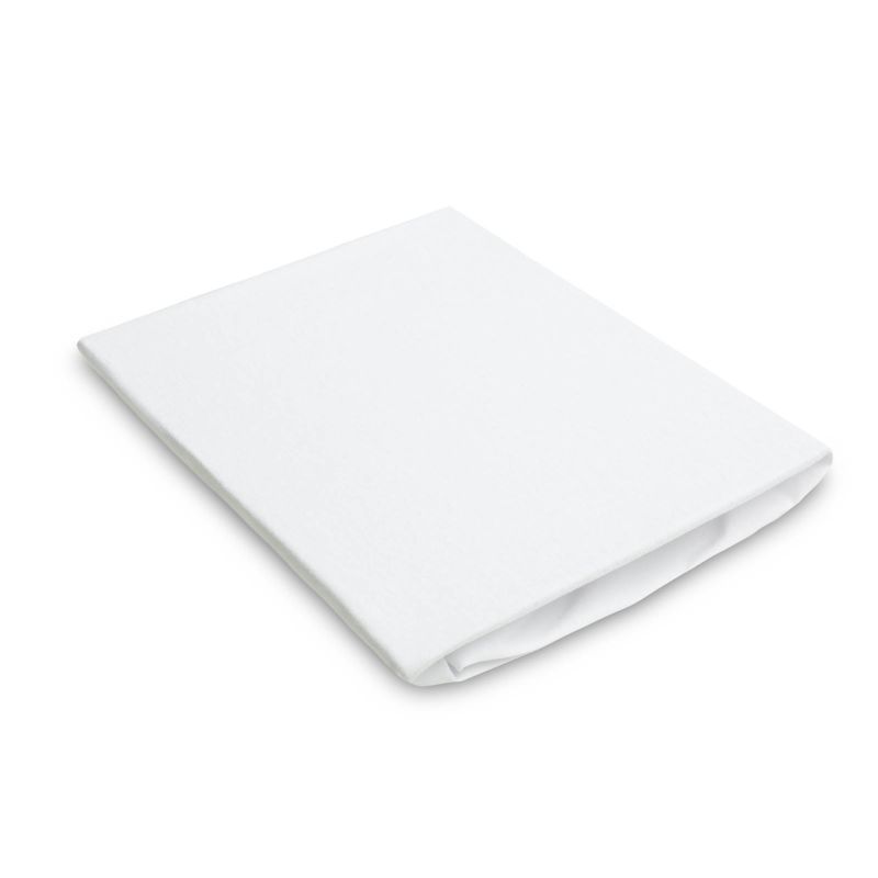 Funda con banda Elástica para cambiador de Bebé  , Tejido Jersey-Blanco