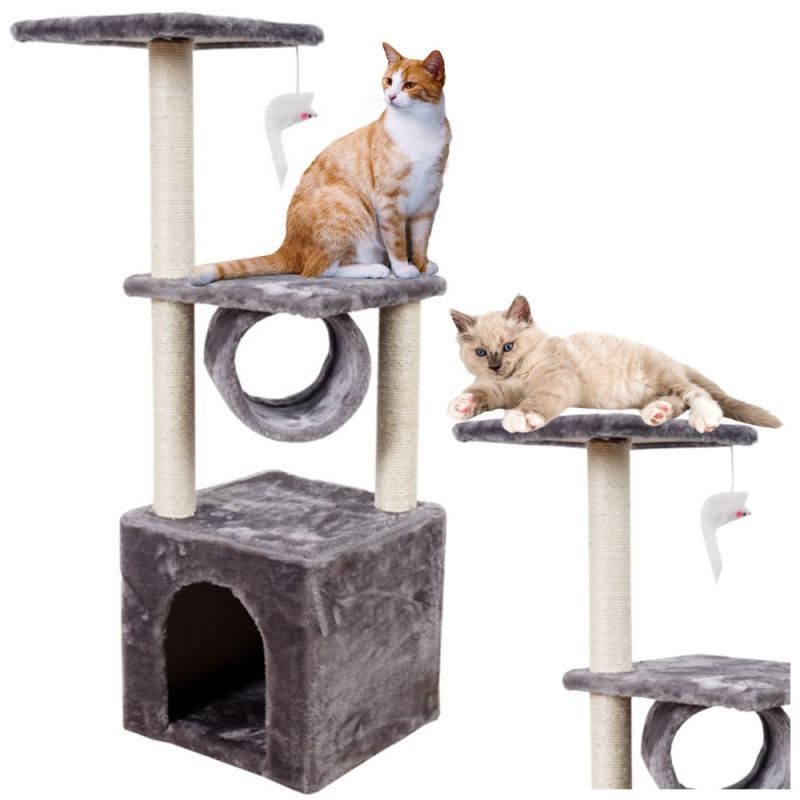 Rascador para Gatos con Casa, Túnel y Plataformas 78cm