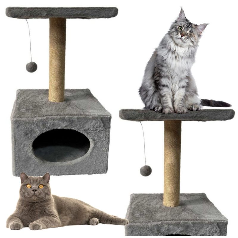 Rascador Moderno con Casa y Cama para Gatos 56cm