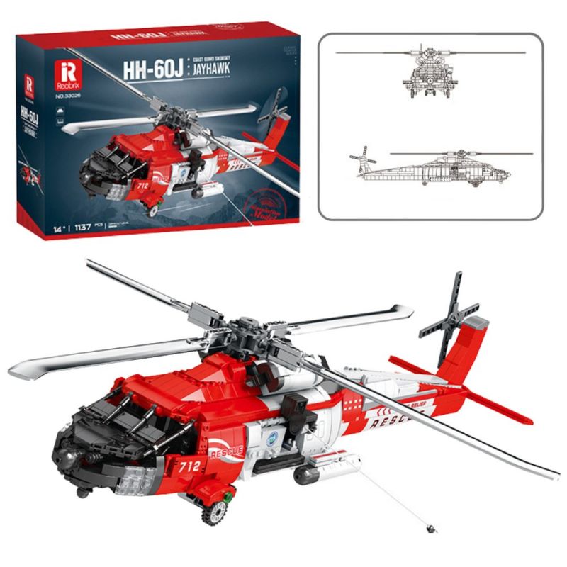 Helicóptero de Rescate HH-60J Jayhawk de Bloques de Construcción