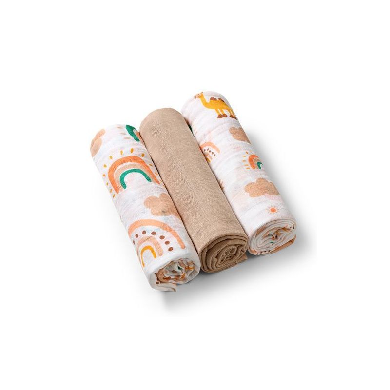 Muselinas Beige para Bebé, 3 unidades