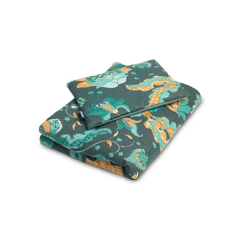 Juego de Edredón + Almohada de terciopelo Paraíso Esmeralda
