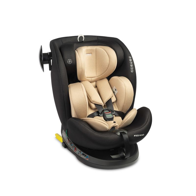 Silla de Coche Caretero COMMO i-Size (40-150 cm) - Seguridad y Confort Rotativo-Beige