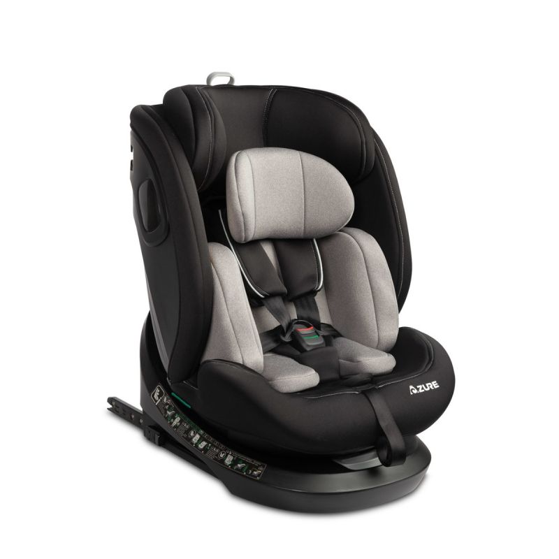 Silla de Coche Azure i-Size (40-150 cm) – Grupos 0+/1/2/3 – Giratoria 360° con ISOFIX y Top Tether-Gris