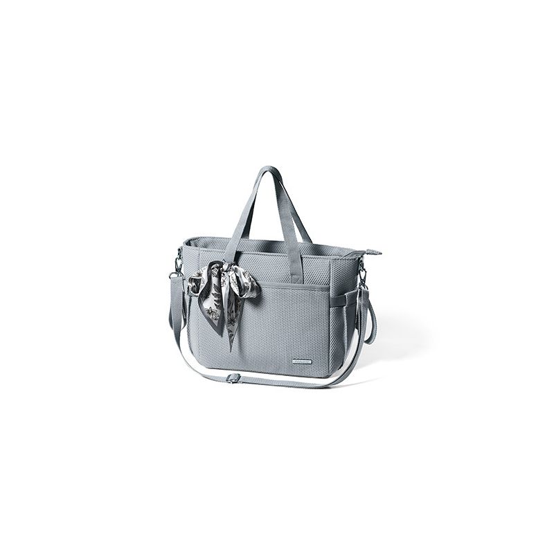 Bolso Maternal CARMEN Gris para Cochecito – Compacto, Elegante y Funcional