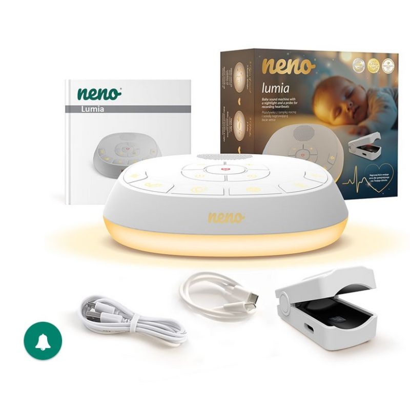 Caja de Música y Luz Nocturna Neno Lumia – Sonidos Relajantes y Grabación de Latidos