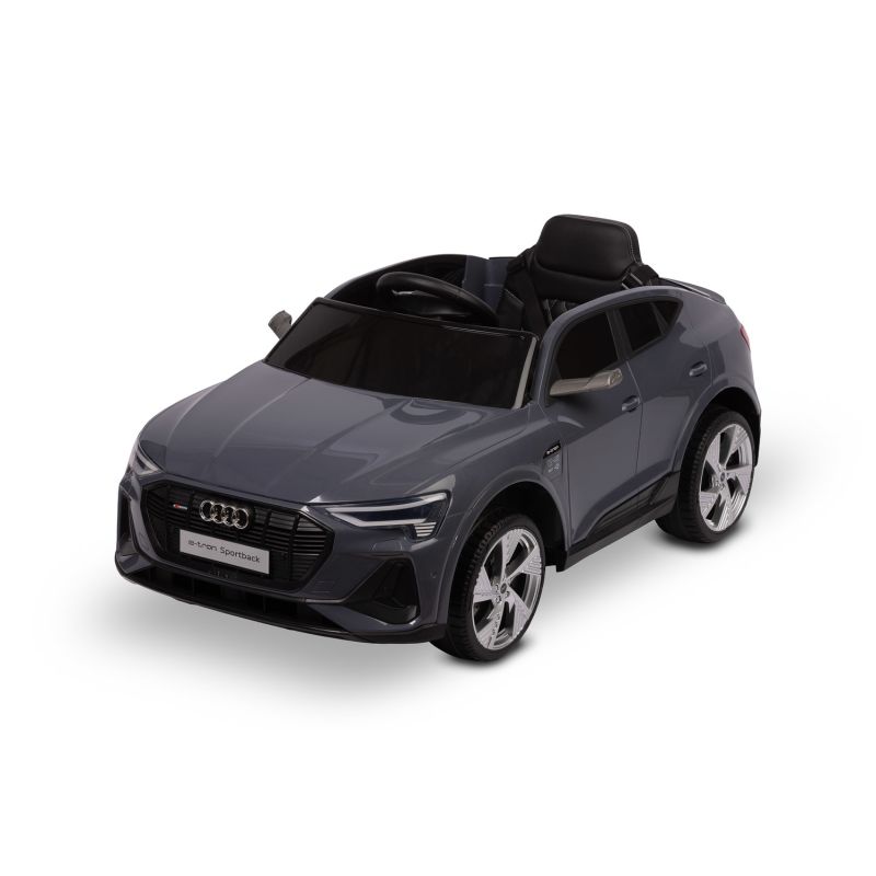 Coche Eléctrico Infantil Audi E-Tron Sportback 4x4 con Control Remoto, Luces LED y Asiento en Polipiel – Licencia Oficial-Gris