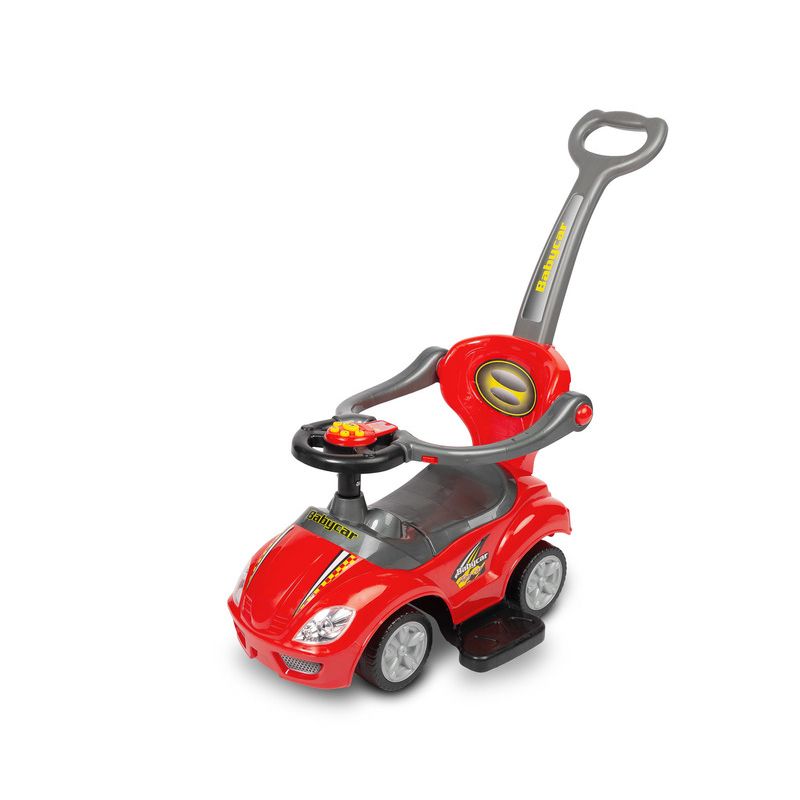 Correpasillos 2 en 1 Race Car con Sonidos para Niños de 12 a 36 Meses – Con Asa, Barrera y Espacio de Almacenaje-Rojo