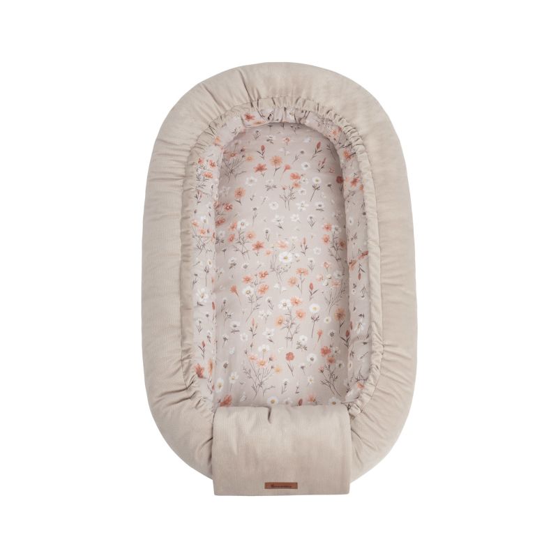 Nido de Bebé Reversible Velvet Bloom Beige 80x45 – Cocoon Ajustable y Acolchado
