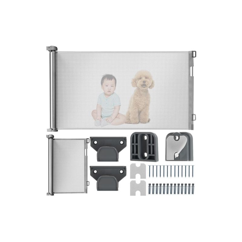 Puerta de Seguridad Gris para Niños y Animales