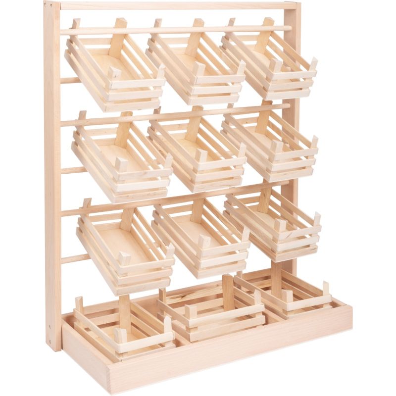 Puesto de venta , incluye 12 cajas de madera