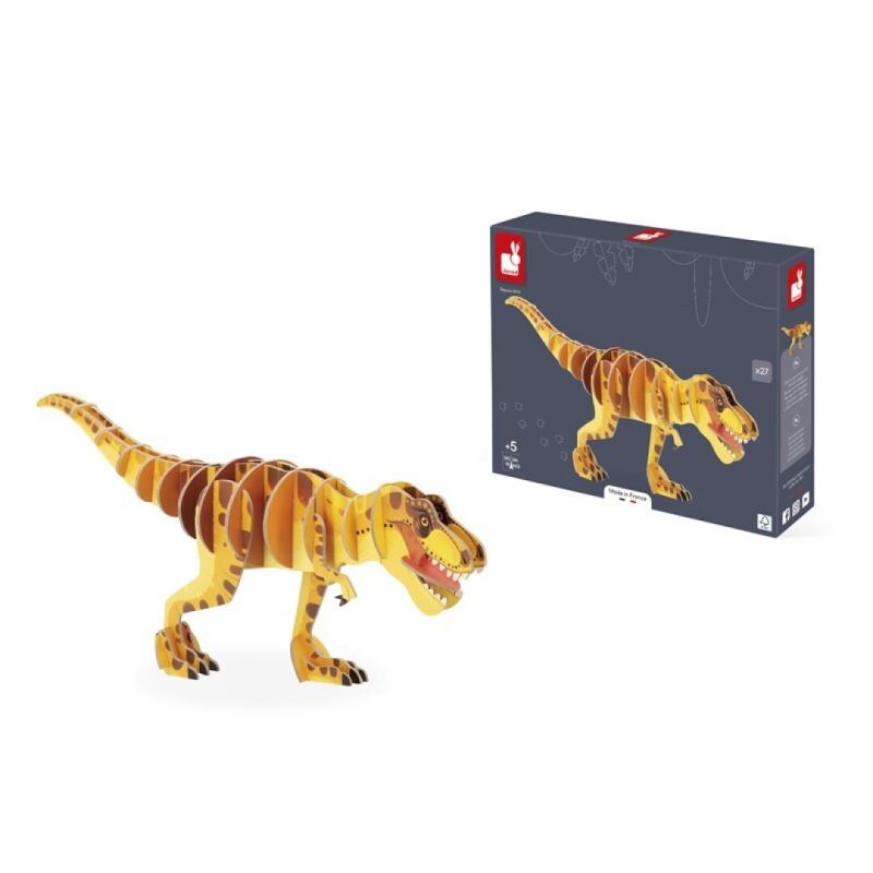 Puzle 3D con volumen del Tyrannosaurus Rex, el dinosaurio más feroz