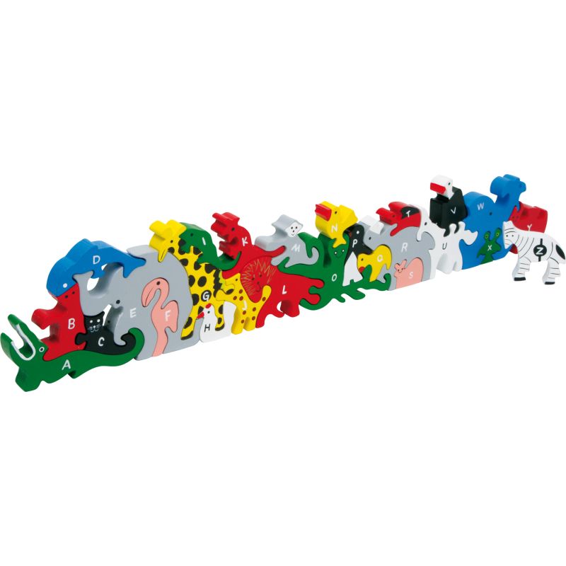 Puzzle de madera Letras y números Animales - 26 piezas