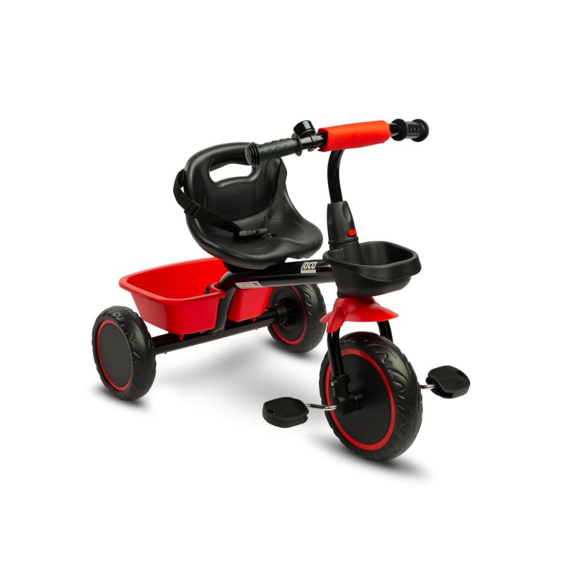 Triciclo Loco de Toyz en colores vivos, ideal para bebés y niños pequeños, divertido y seguro para pasear.