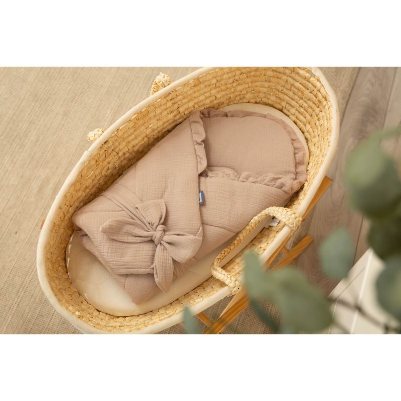 Saco para envolver Bebés con forma de Cono, tejido Muselina Beige 90 x 90 cm