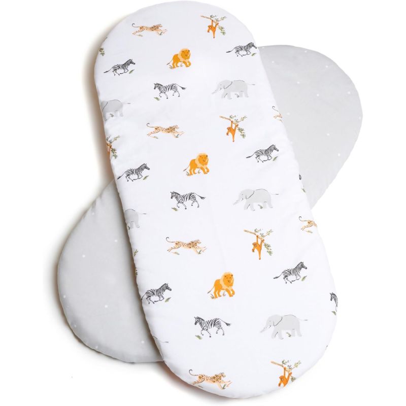 Set de sábanas bajeras Jungle,  para moisés y cochecito - Clair de Lune