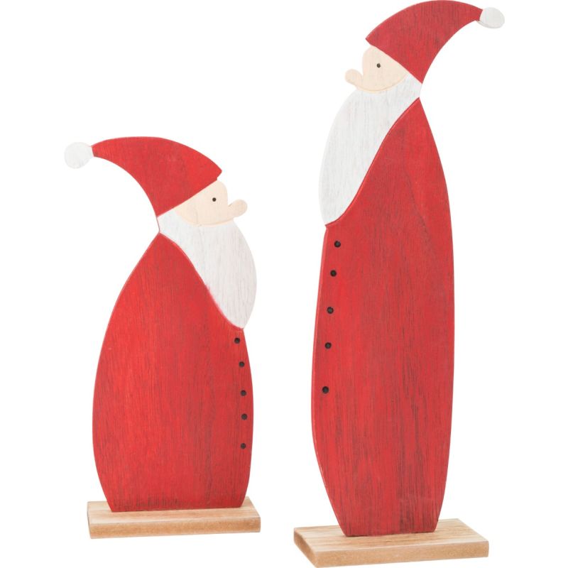 Papá Noel Decorativo de madera - 2 unidades