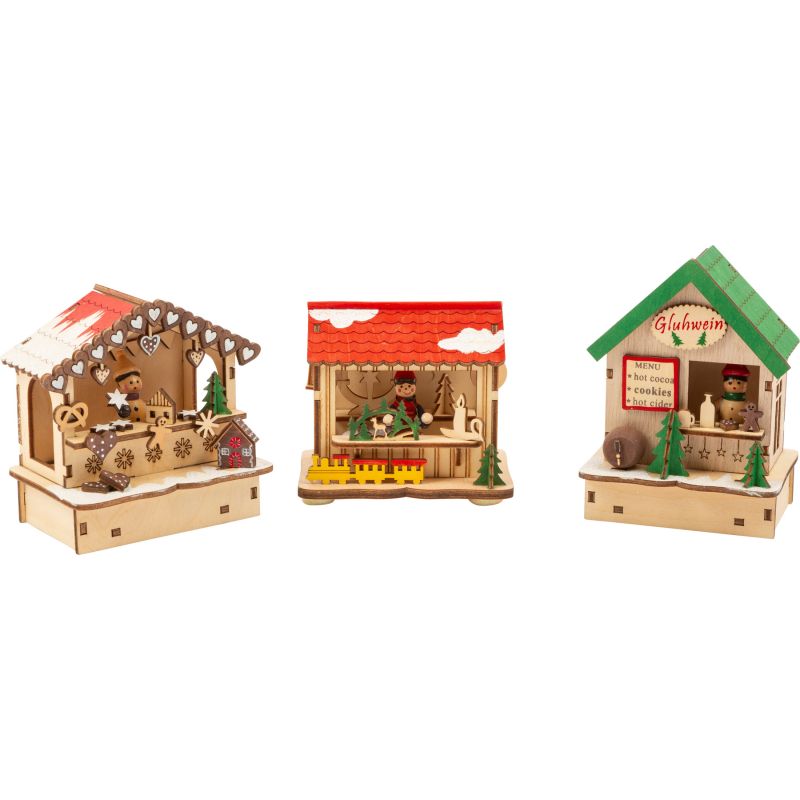 Set de lámparas, mercado de Navidad , Set de 3 unidades