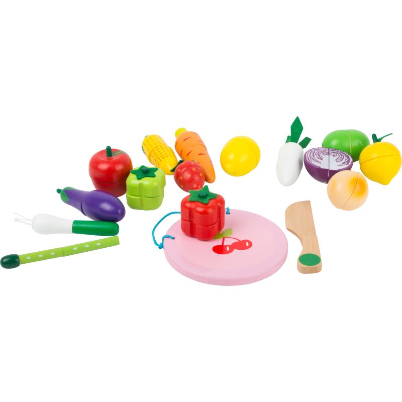 Set para cortar frutas y verduras , juguete de madera