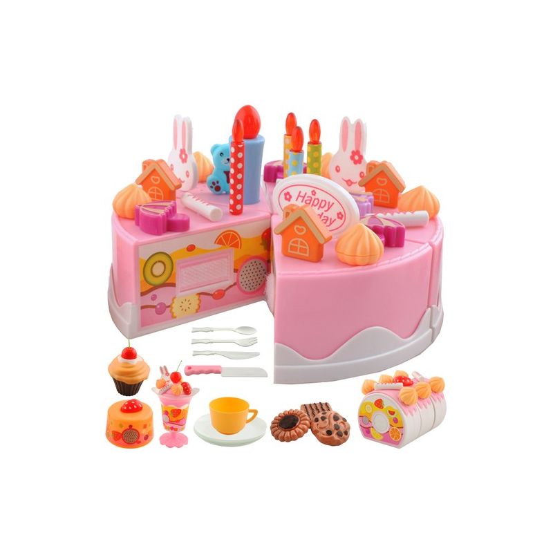 Tarta de cumpleaños Rosa, Set de 75 piezas