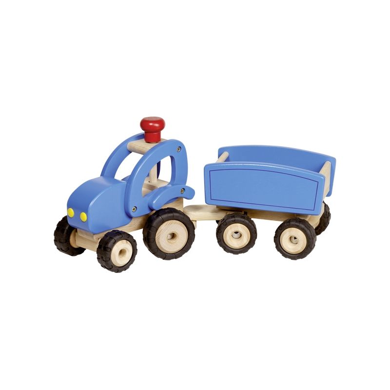Tractor azul con remolque , Goki