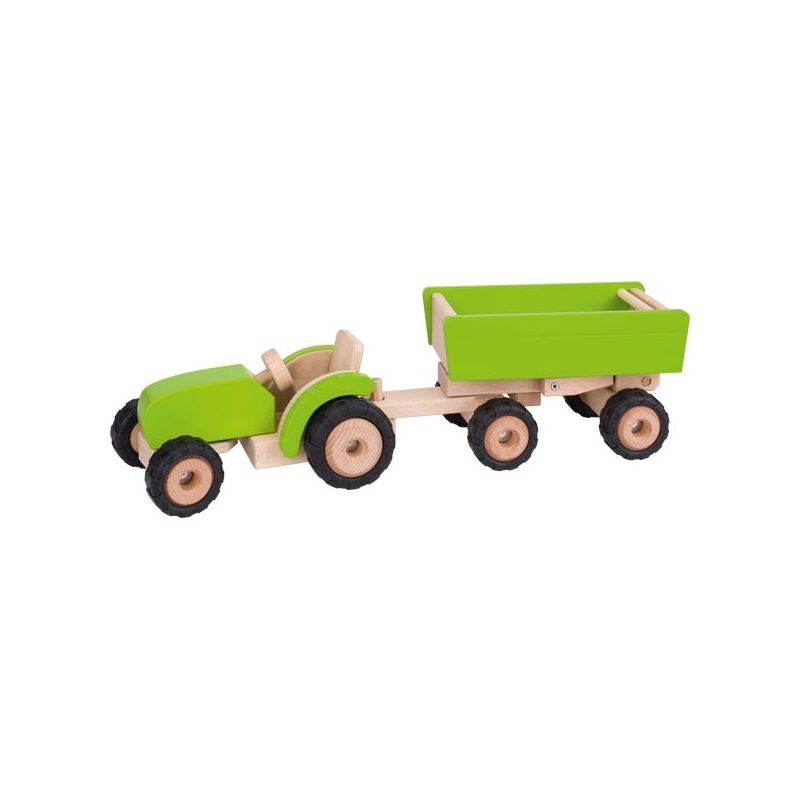 Tractor verde con remolque , Goki