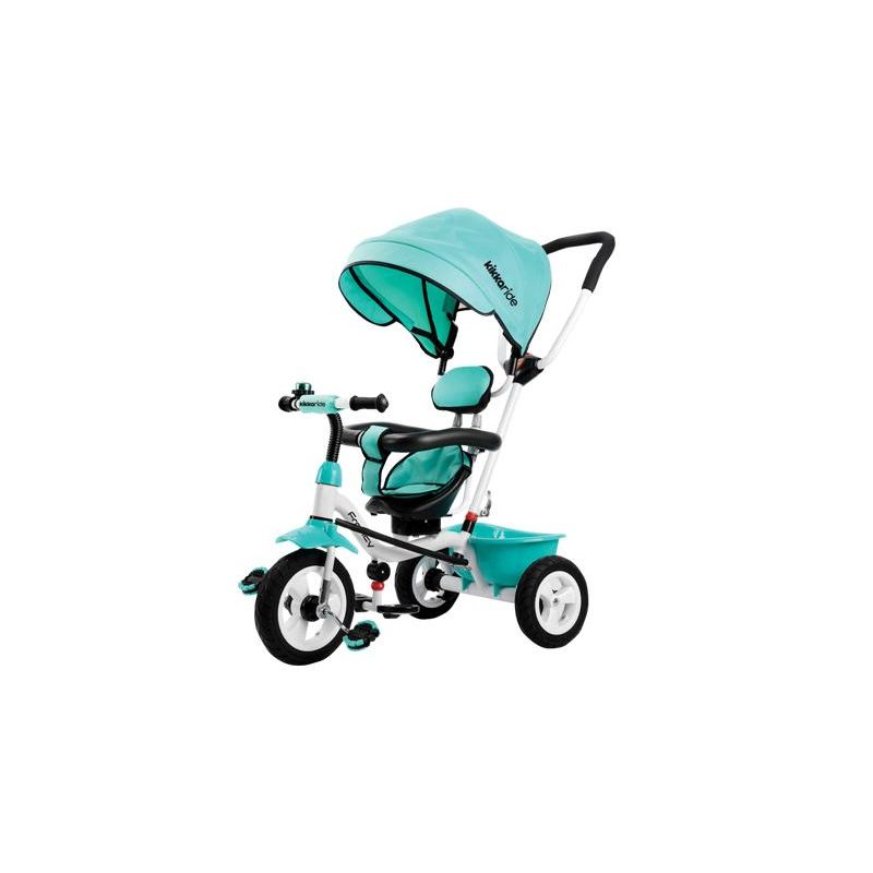 Triciclo 3 en 1 transformable en bicicleta, color menta, ideal para niños a partir de 18 meses.