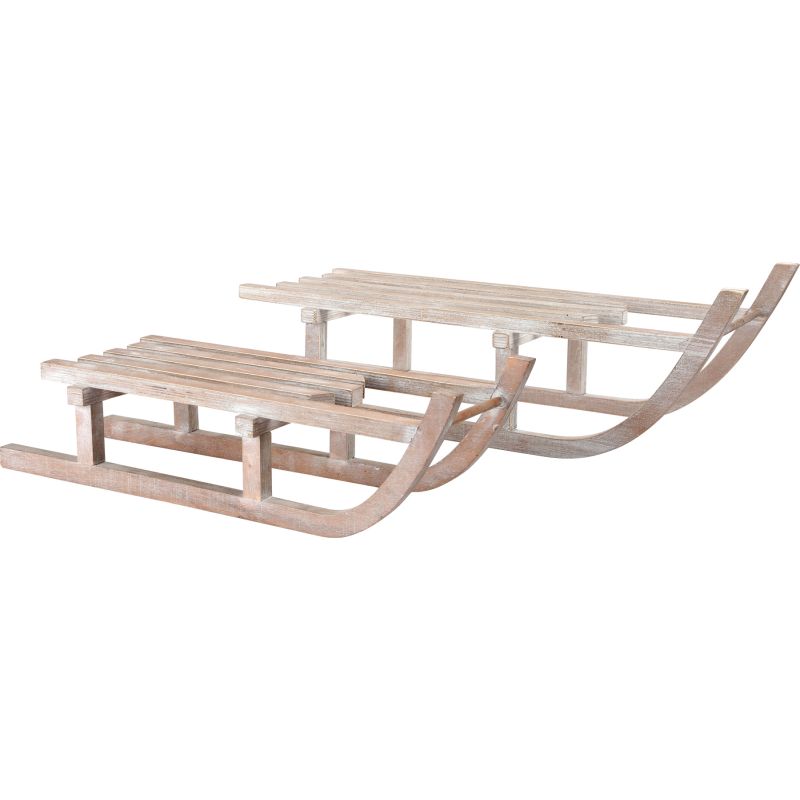 Trineos Decorativos de Madera , 2 Unidades