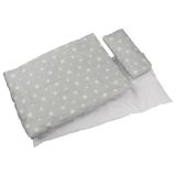 Ropa para cama de muñecas con estrellas y fondo gris, de Goki