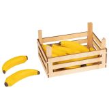 Caja de madera con plátanos, de Goki