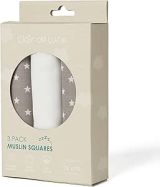 Pack de 3 Pañuelos Muselina de Algodón 100% con Estampado de Estrellas - 70 x 70 cm