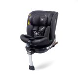 Silla de coche Aitana I-size negra para niños de 0 a 12 años, con giro 360º y pata de apoyo.