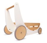 Andador-carrito de madera Kinderfeets en blanco para primeros pasos