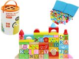 Juego de bloques de Madera 200 piezas , con números y Letras