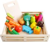 Caja de frutas y verduras de juguete para cortar