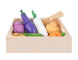 Conjunto de frutas y vegetales para cortar