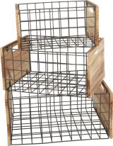 Cajas de madera con rejilla para Decoración y Almacenamiento