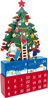 Calendario de Adviento de madera Árbol de Navidad