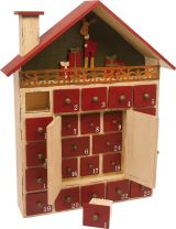 Calendario de Adviento de madera Casita invernal