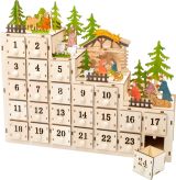 Calendario de Adviento de Madera Pesebre de Navidad