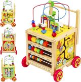 Carrito andador de madera con Actividades