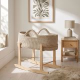 Set de Moisés de Crochet con Patas Mecedora - Color Champagne