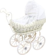 Cochecito de mimbre para Muñecas Odette