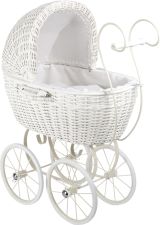 Cochecito para Muñecas Canastero Blanco