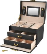 Cofre , caja para joyas negra