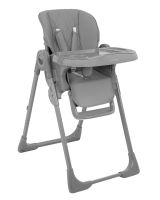Trona plegable Comfy en gris, ideal para bebés y mamás, fácil de transportar y almacenar.