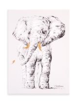 Cuadro de pintura al óleo Elefante 30 x 40 cm , Childhome