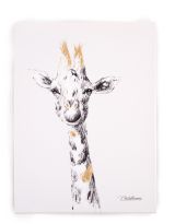 Cuadro Pintura al óleo Jirafa , 30 x 40 cm , Childhome