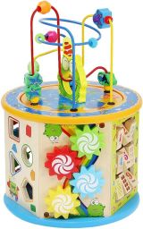 Cubo Educativo Madera Clasificador 8 en 1 Interactivo - imagen 2
