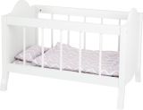 Cuna blanca de madera para muñecas